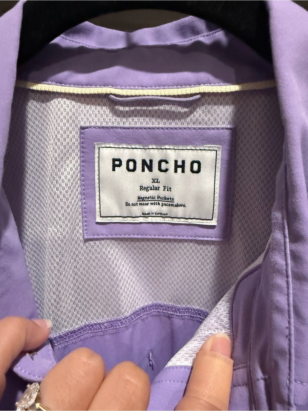 Men's Lavender Poncho Short-Sleeve Button-Up Shirt - Picture 4 of 4